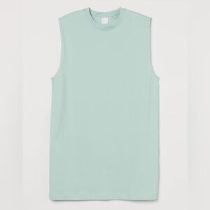 H&M‎ Pale Aqua Sleeveless Jersey Dress 100% Cotton Size M
